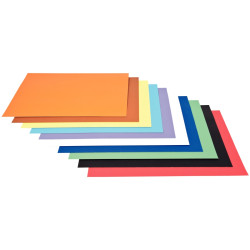 Paquet de 100 feuilles de carton couleur, 340 grammes, format : 29 x 4