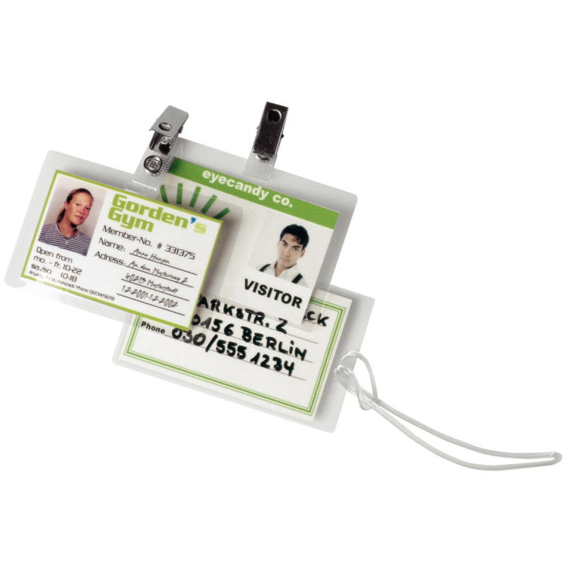 Boîte de 100 pochettes de plastification badge/carte de crédit 64x95mm
