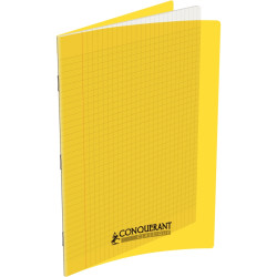 Piqûre 48 pages CONQUERANT, A4, seyès, couv PP jaune
