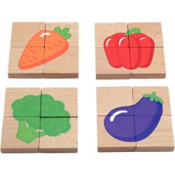 Puzzles 32 blocs magnétiques, les fruits et légumes