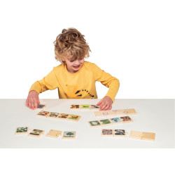 Boite de 6 puzzles en bois, cycles de vie