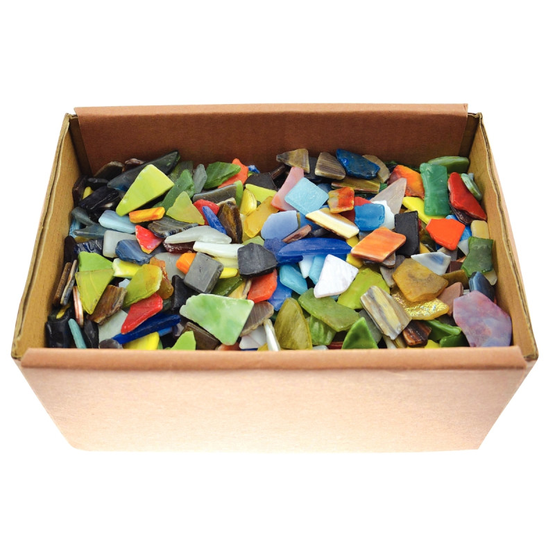 Carton de 2 kg éclats de mosaïques en verre