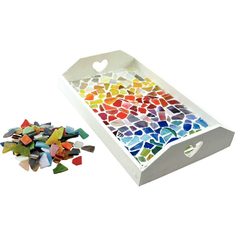 Carton de 2 kg éclats de mosaïques en verre