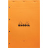 Bloc de bureau RHODIA 80 feuilles perforées, format A4+, réglure seyès
