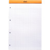 Bloc de bureau RHODIA 80 feuilles perforées, format A4+, réglure seyès