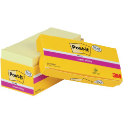 Boite 16 blocs notes 90 feuilles sticky 76 x 76 coloris jaune dont 2 g