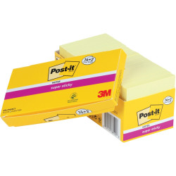 Boite 16 blocs notes 90 feuilles sticky 76 x 76 coloris jaune dont 2 g