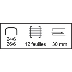 Agrafeuse de poche mini 24/6 26/6 12 feuilles