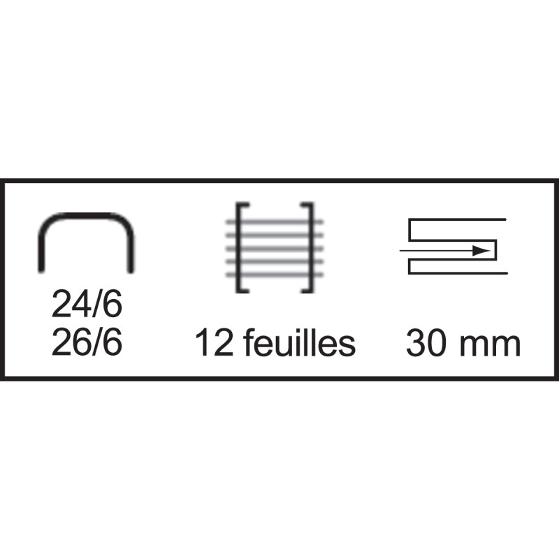 Agrafeuse de poche mini 24/6 26/6 12 feuilles