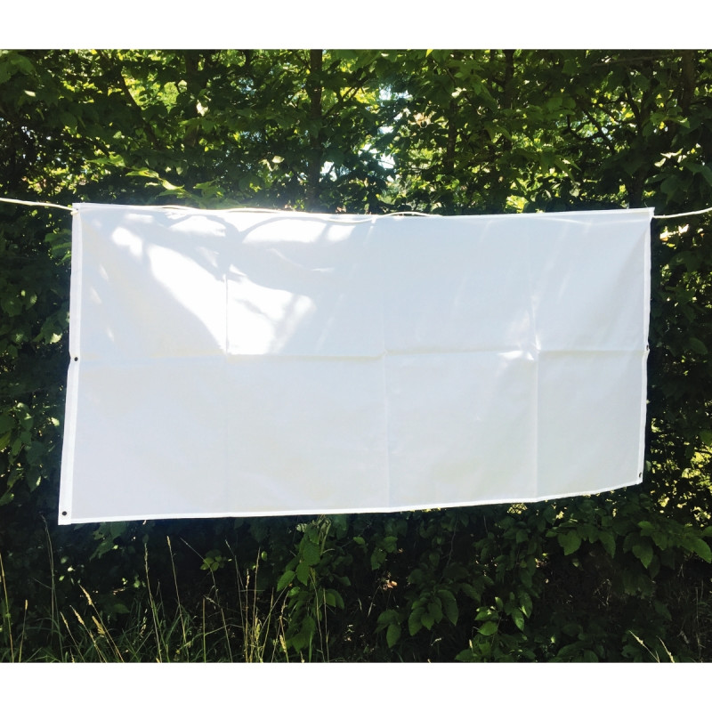 Bannière en polyester blanc 130 x 62 cm