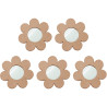 Lot de 5 miroirs forme fleur en carton diamètre 17,5 cm