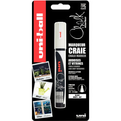 Blister de 1 marqueur craie Chalk pointe ogive blanc