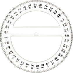 Rapporteur cristal 360° 12cm