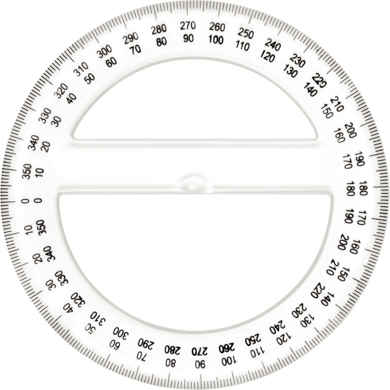 Rapporteur cristal 360° 12cm