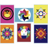 Lot de 6 cartes sable mandala 19 X 15 cm
