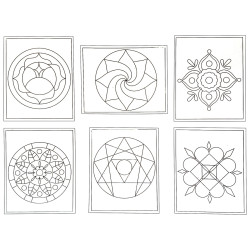 Lot de 6 cartes sable mandala 19 X 15 cm