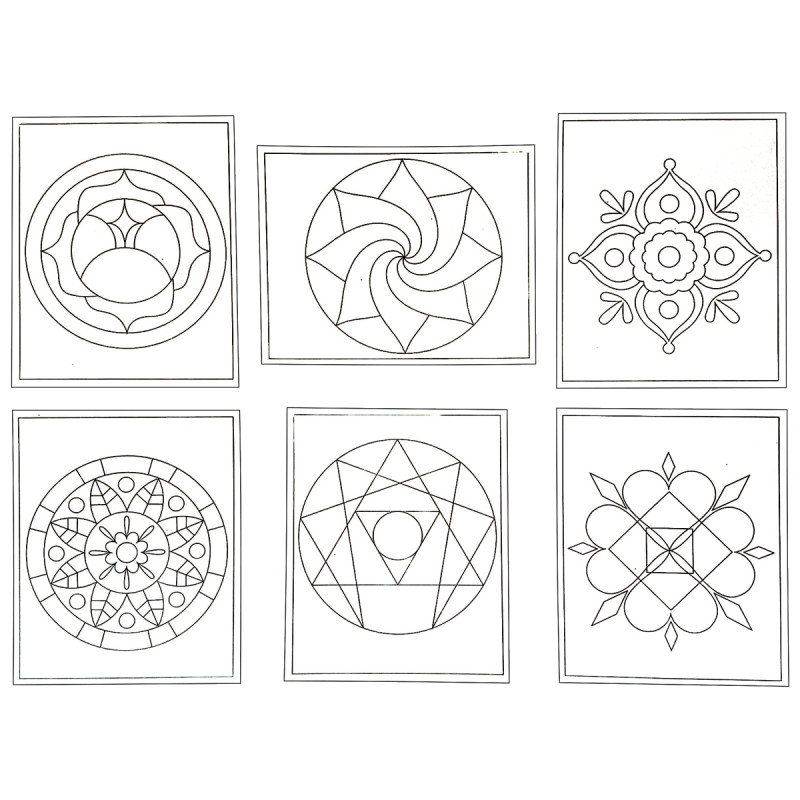Lot de 6 cartes sable mandala 19 X 15 cm
