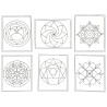 Lot de 6 cartes sable mandala 19 X 15 cm
