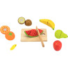 Boite de 7 fruits à couper en bois
