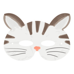 Lot de 24 masques en carton forme animaux assortis