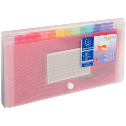 Trieur à soufflet format chèque CRYSTAL en polypropylène, 7 compartime