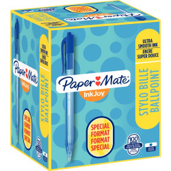 Boîte de 100 stylos Inkjoy rétractable bleus dont 20 gratuits