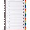 Jeu de 20 intercalaires alphabétiques en polypropylène coloré, format