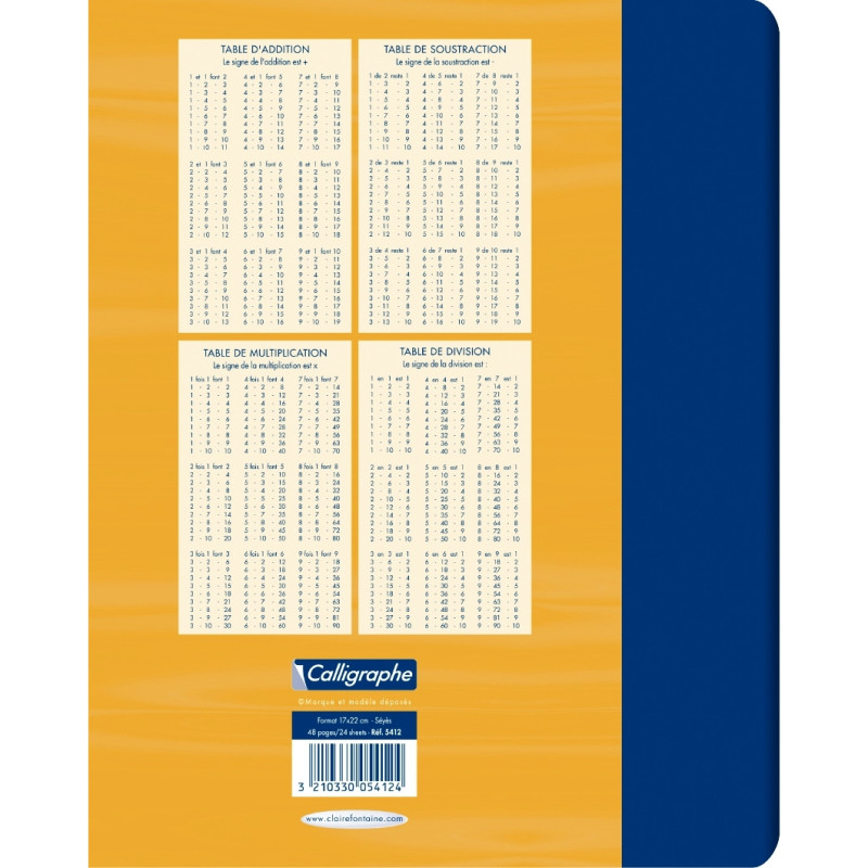 Cahier de brouillon 48 pages seyès 56g, format 17x22 cm