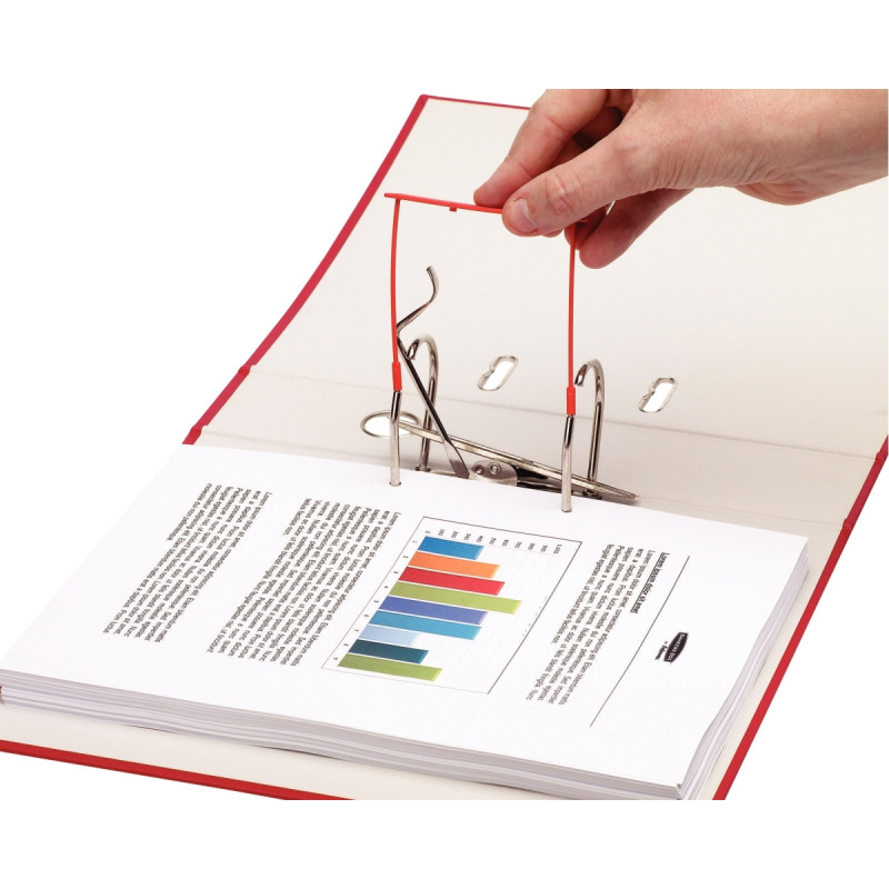 Boite de 100 relieurs d'archives rouge 8cm