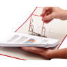Boite de 100 relieurs d'archives rouge 8cm