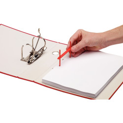 Boite de 100 relieurs d'archives rouge 8cm