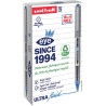 Boîte de 20 rollers UB157E pointe moyenne bleus dont 4 gratuits