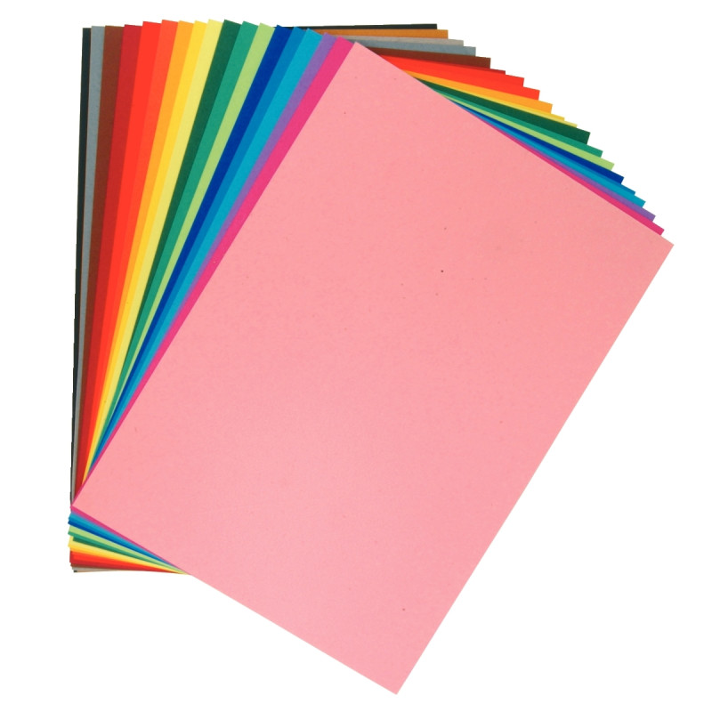 Paquet de 24 feuilles à dessin 160g 50 x 65cm couleurs pastels assorti