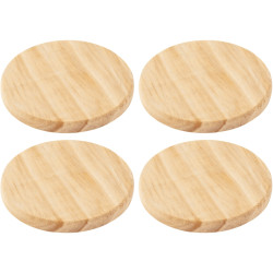 Lot de 4 dessous de verre en bois, diamètre 10,5 cm