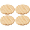 Lot de 4 dessous de verre en bois, diamètre 10,5 cm