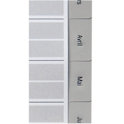 Jeu de 12 intercalaires mensuels en polypropylène gris, format A4