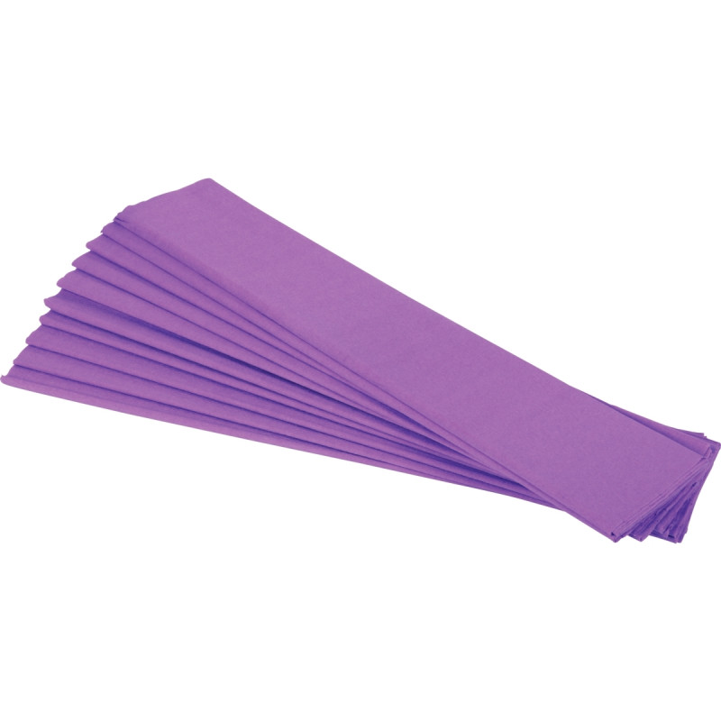 Paquet de 10 feuilles crépon ordinaire 200x50 cm mauve