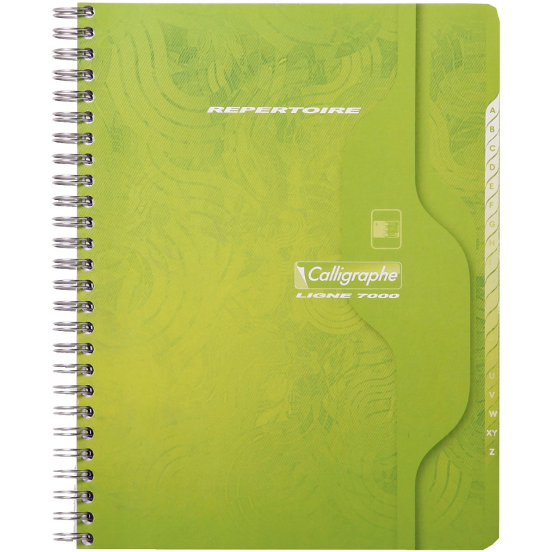 Répertoire à reliure intégrale 180 pages, format 17x22 cm, quadrillé 5