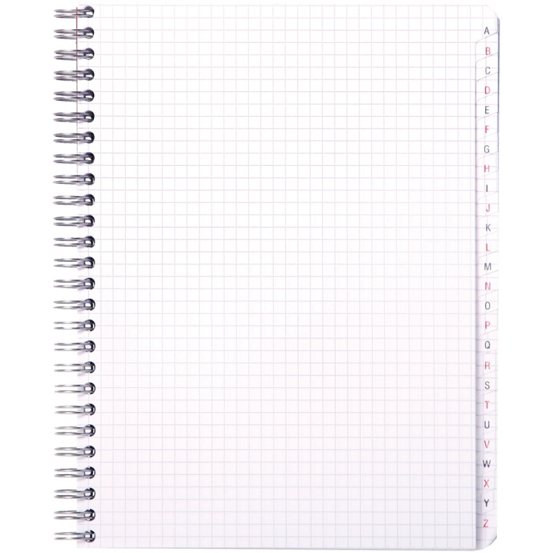Répertoire à reliure intégrale 180 pages, format 17x22 cm, quadrillé 5