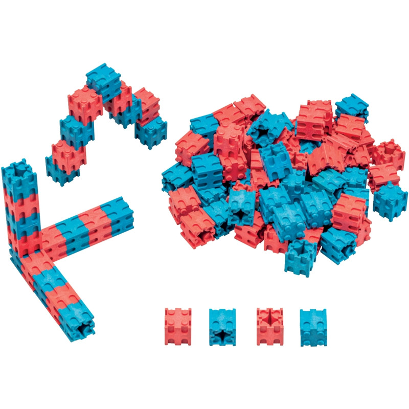 Carton de 100 cubes encastrables 2 couleurs assorties