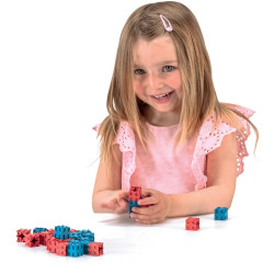 Carton de 100 cubes encastrables 2 couleurs assorties