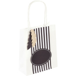 Lot de 20 sacs en kraft blanc, 18x21x8 cm