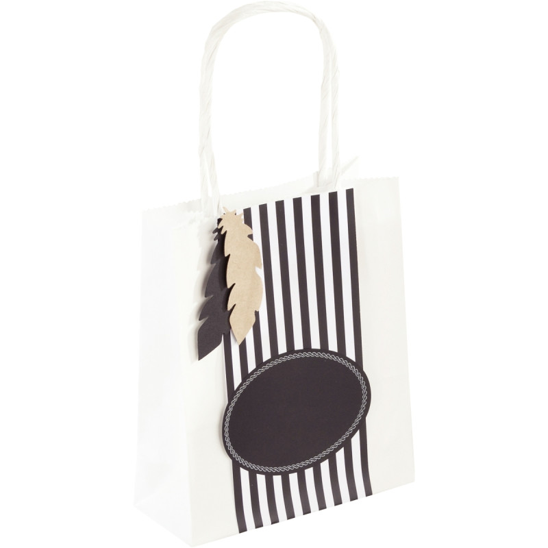 Lot de 20 sacs en kraft blanc, 18x21x8 cm