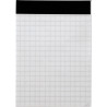 Bloc de bureau sans couverture format A7, quadrillé 5x5, papier 60g