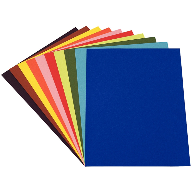 Paquet de 24 feuilles à dessin 160g 50 x 65cm couleurs vives assorties