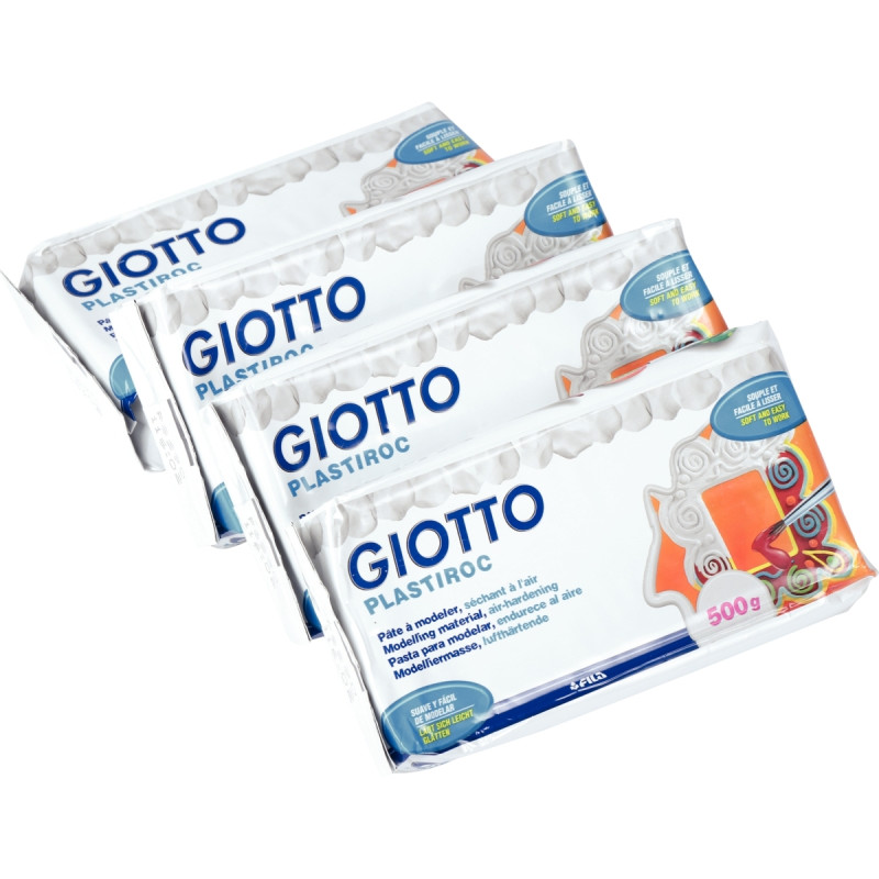 Pack de 4 pains de 500 grammes de pâte à modeler autodurcissante Plast
