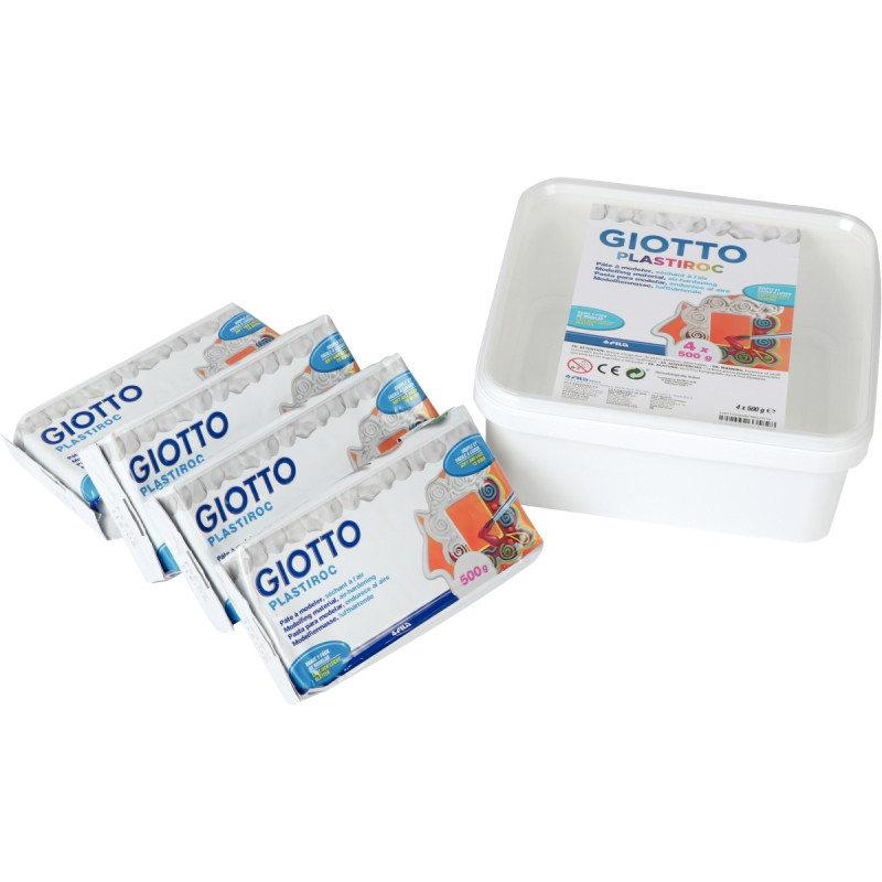 Pack de 4 pains de 500 grammes de pâte à modeler autodurcissante Plast