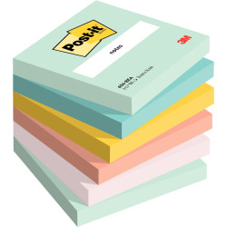 Paquet de 6 blocs notes post it adhesives100 feuilles 76 x 76 mm colle