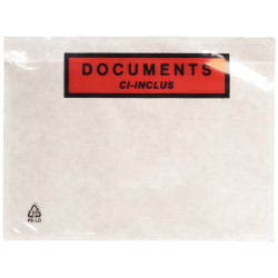 Boite de 1000 pochettes adhésives "documents ci-inclus" 162x120mm