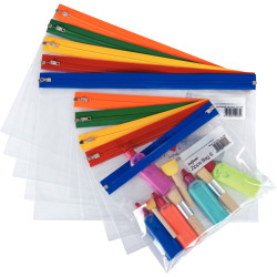 Paquet de 5 pochettes fourre-tout A5 assortis